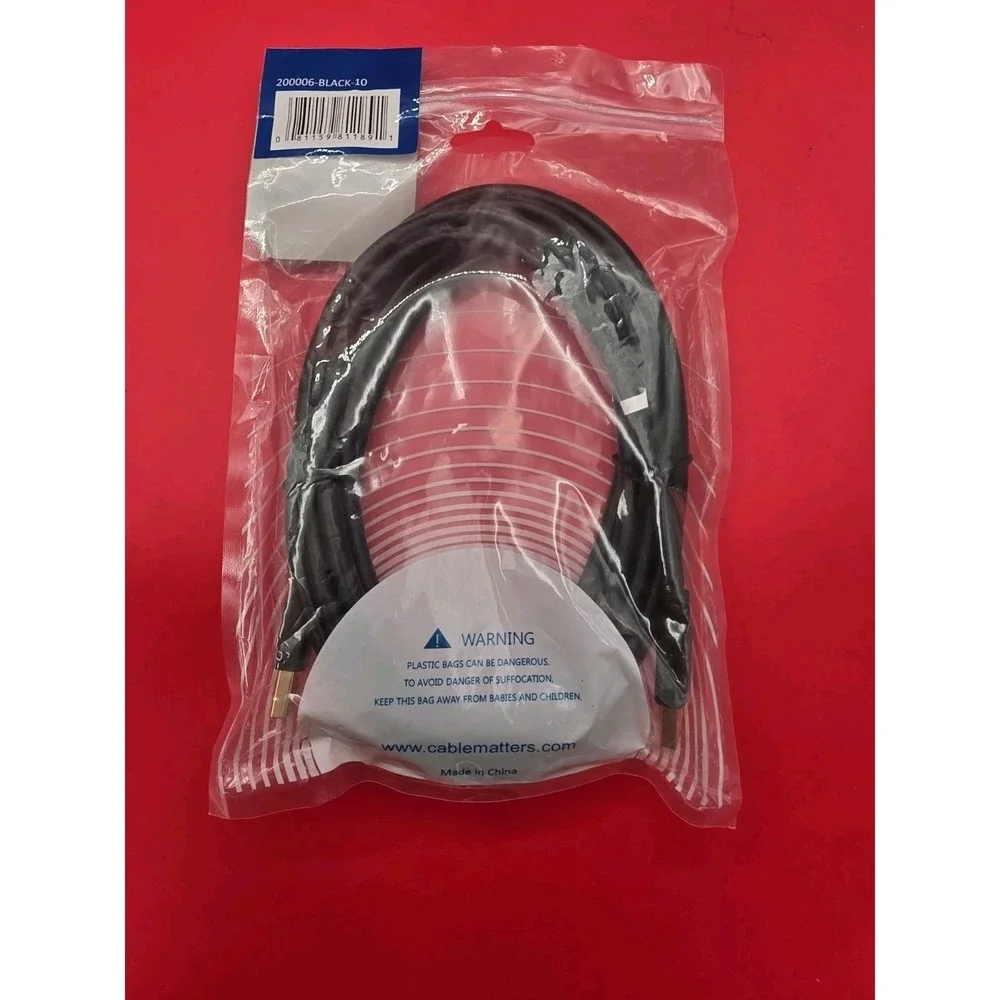 Cable Matters USB 3.0 Type A Cable 10ft Black New 200006-BLACK-10 SuperSpeed